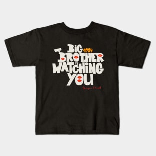 Orwellian Tribute - „Big Brother is Watching You“ - Dystopian Art Design in Classic Colors Kids T-Shirt